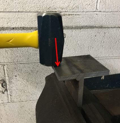 When performing this test make sure that there are not tack welds on the other side of joint. Tack welds must always be placed near the ends of the coupon.